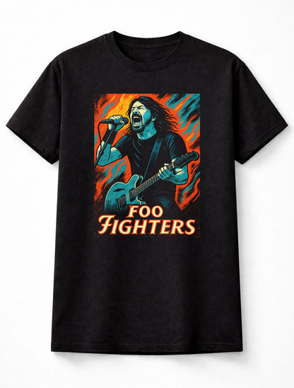 Foo Fighters Dave Grohl Cartoon Style Alternative Rock Classic Adults & Kids Unisex T-Shirt