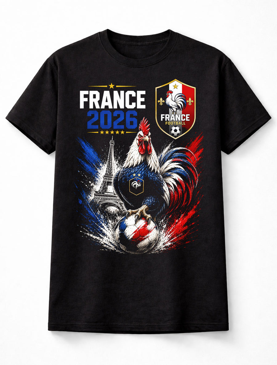 France Football 2026 Rooster Soccer Fan Supporter Graphic Unisex T-Shirt