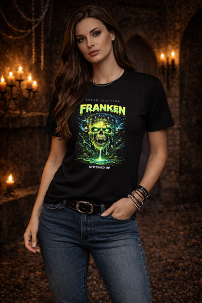 Frankenstein Skull Unisex Toxic Gothic Horror Graphic T-Shirt Monster Dark Tee