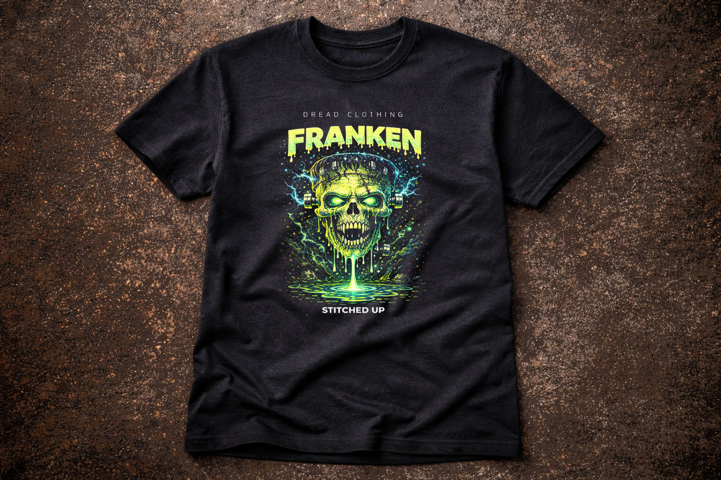 Frankenstein Skull Unisex Toxic Gothic Horror Graphic T-Shirt Monster Dark Tee