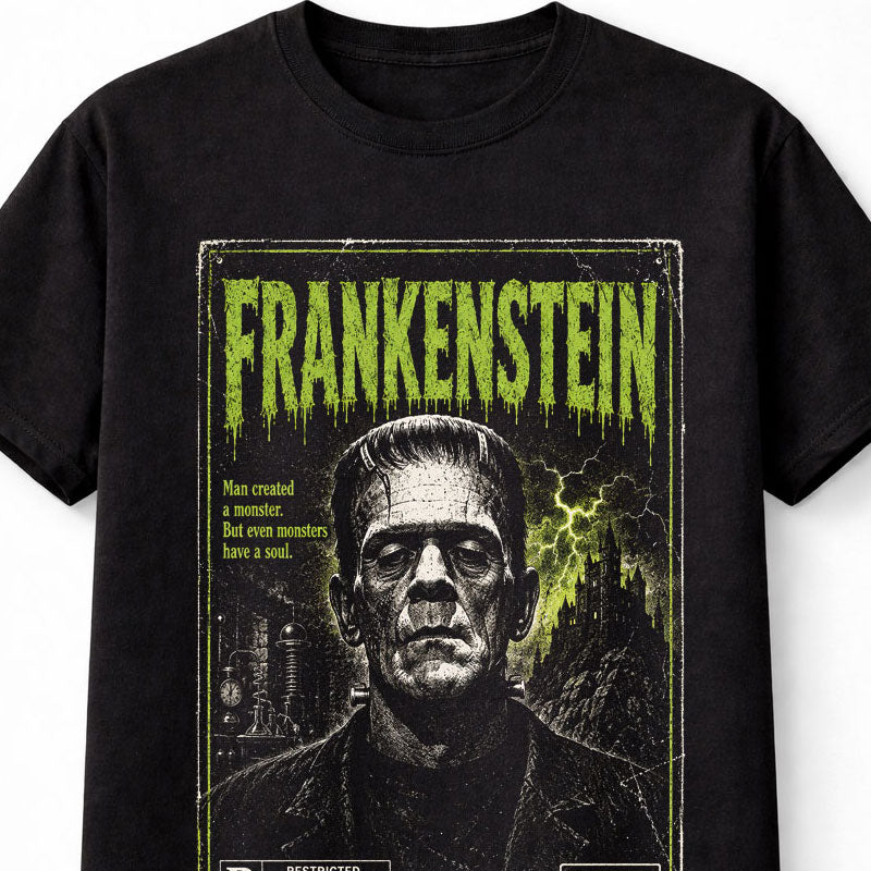 Frankenstein Monster Gothic Classic Vintage Horror VHS Unisex T-Shirt