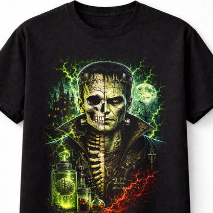 Frankenstein Monster Skeleton Gothic Horror Halloween Unisex T-Shirt