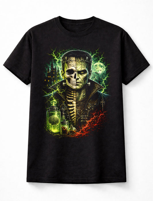 Frankenstein Monster Skeleton Gothic Horror Halloween Unisex T-Shirt