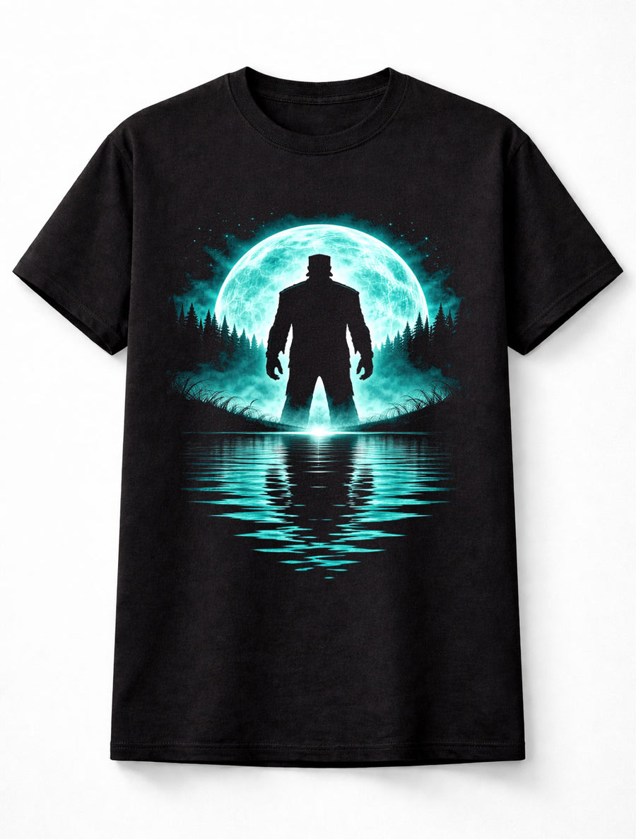 Frankenstein Monster Moon Horror Gothic Halloween Unisex T-Shirt