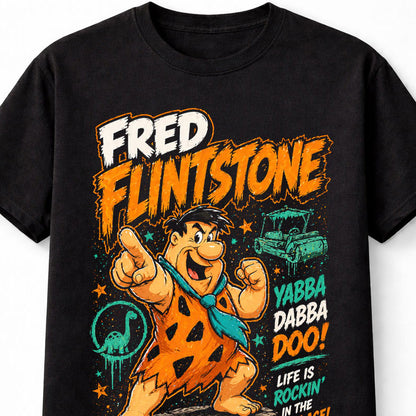 Fred Flintstone Yabba Dabba Doo Cartoon Retro Graphic Unisex T-Shirt