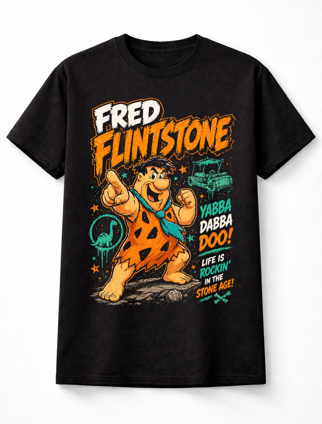 Fred Flintstone Yabba Dabba Doo Cartoon Retro Graphic Unisex T-Shirt
