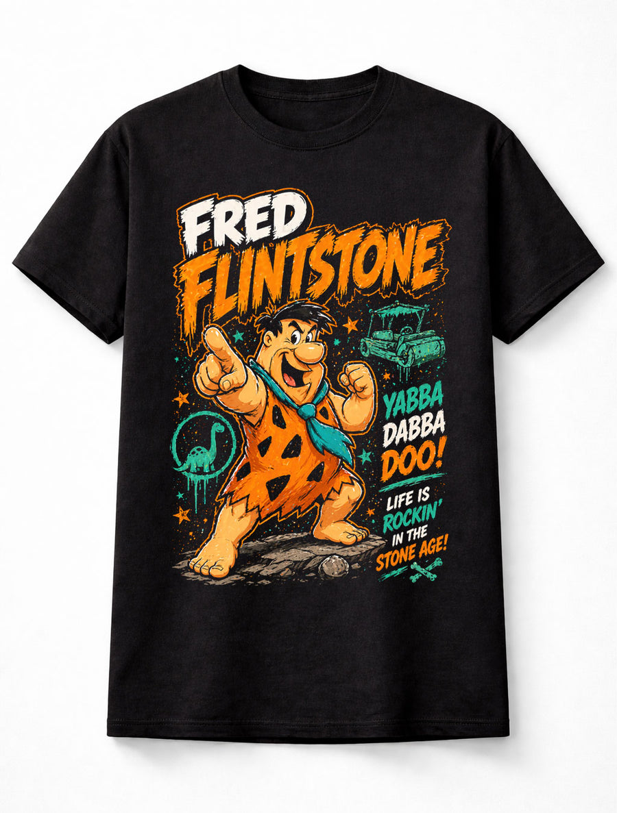 Fred Flintstone Yabba Dabba Doo Cartoon Retro Graphic Unisex T-Shirt