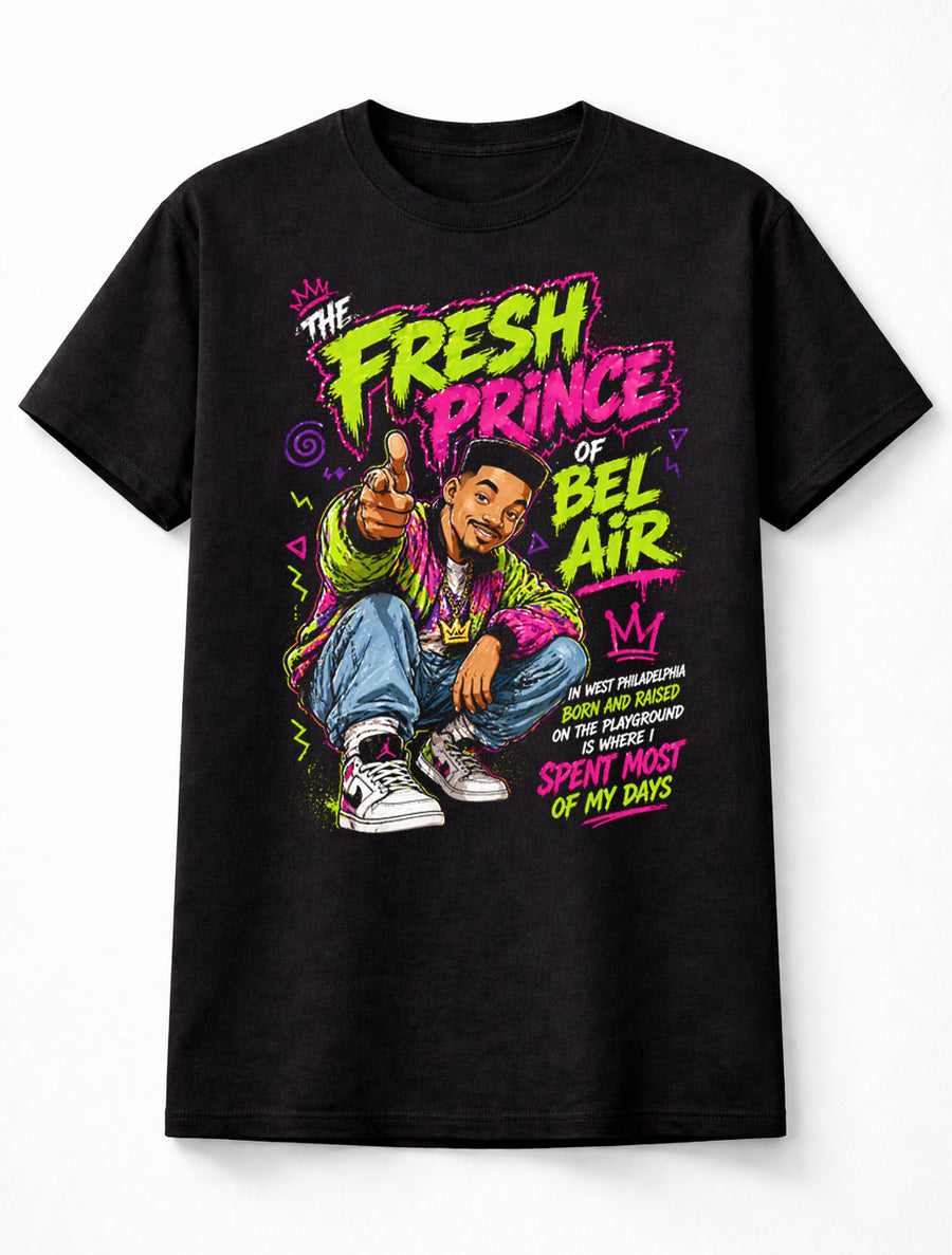 Fresh Prince of Bel-Air Will Smith 90s Sitcom Graphic Tee Retro TV Show Shirt Unisex Adults & Kids T-Shirt