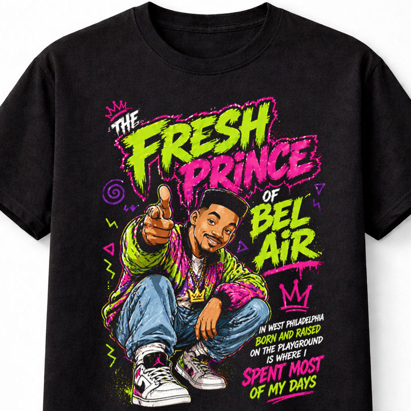 Fresh Prince of Bel-Air Will Smith 90s Sitcom Graphic Tee Retro TV Show Shirt Unisex Adults & Kids T-Shirt