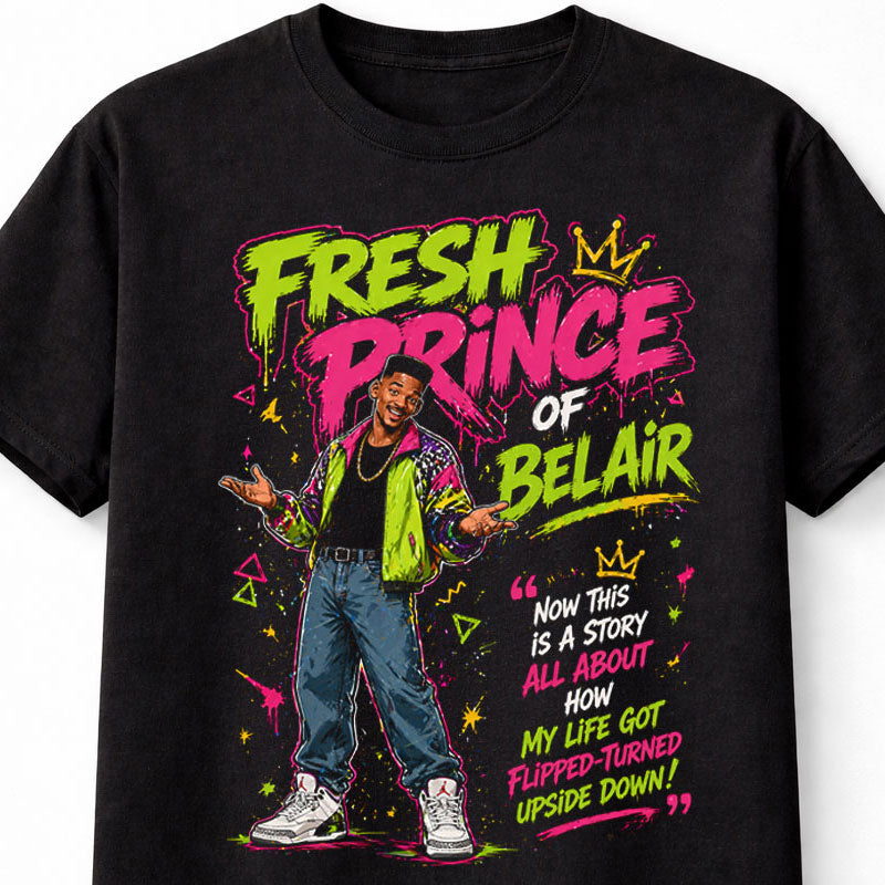 Fresh Prince of Bel-Air Will Smith 90s Retro Graphic Tee Sitcom TV Show Shirt Unisex Adults & Kids T-Shirt