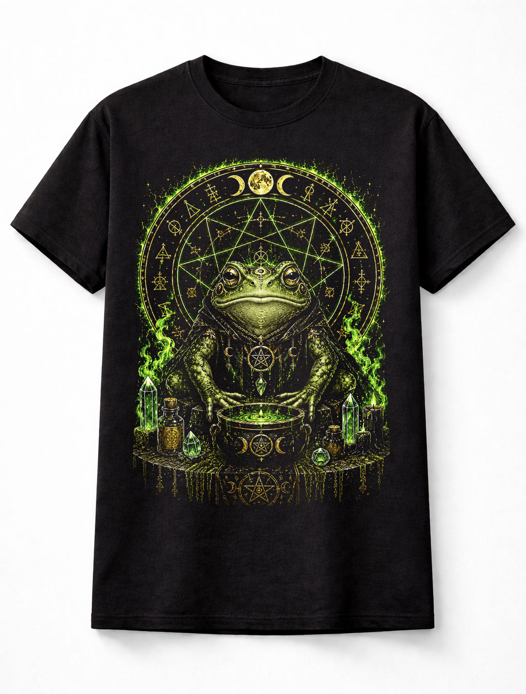 Frog Witchcraft Occult Pagan Magic Gothic Black Unisex T-Shirt