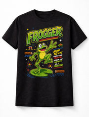 Frogger T-Shirt Retro Arcade Game Video Game Frog Character Shirt Pixel Art Gaming Vintage 80s Arcade Adults & Kids Unisex T-Shirt