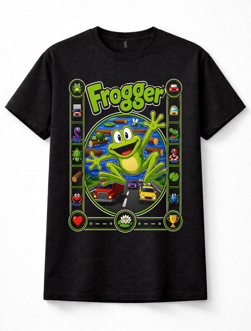 Frogger Classic Arcade Retro Video Game Frog Gaming Graphic Unisex T-Shirt