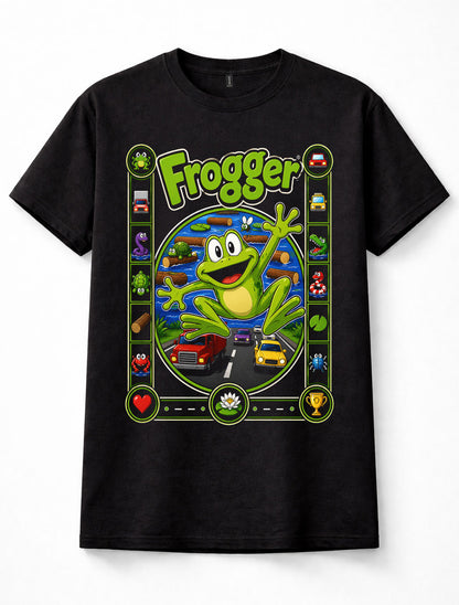 Frogger Classic Arcade Retro Video Game Frog Gaming Graphic Unisex T-Shirt