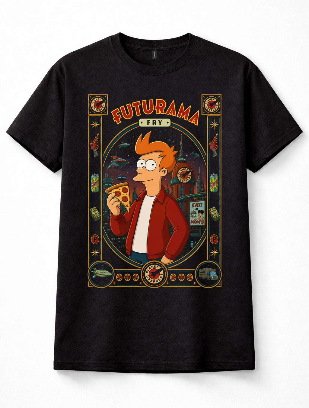 Futurama Fry Sci-Fi Cartoon Graphic Tee Unisex T-Shirt
