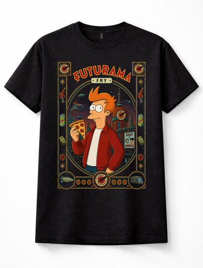 Futurama Fry Sci-Fi Cartoon Graphic Tee Unisex T-Shirt