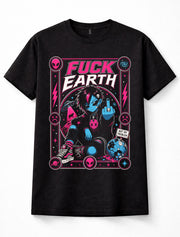 Earth Alien Emo Punk UFO Gothic Space Rebellion Black Unisex T-Shirt