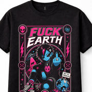 Earth Alien Emo Punk UFO Gothic Space Rebellion Black Unisex T-Shirt