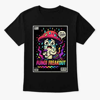 Fungi Freakout Unisex T-Shirt Trippy Comic Mushroom Anxiety Funny Comedy Tee