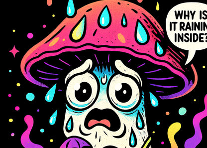 Fungi Freakout Mushroom Character T Shirt Funny Psychedelic Cartoon Graphic Tee