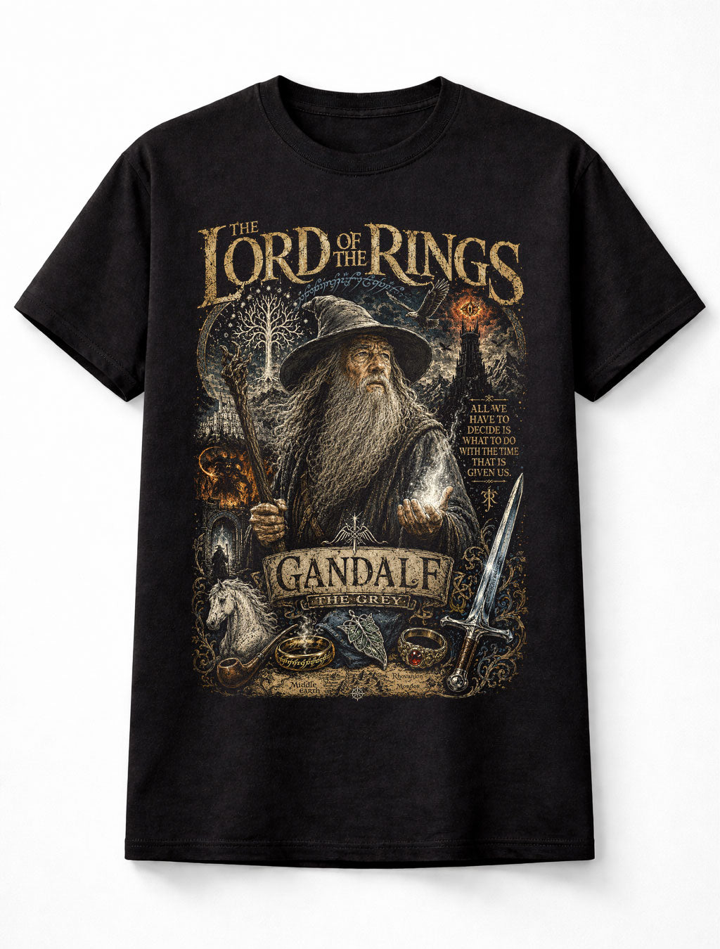 The Lord of the Rings Gandalf the Grey Fantasy Movie Unisex T-Shirt