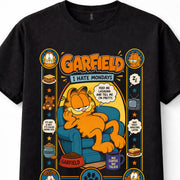 Garfield I Hate Mondays Cartoon Cat Graphic Tee Unisex T-Shirt