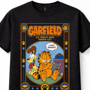 Garfield Odie I Hate Mondays Cartoon Comic Retro Black Graphic Unisex T-Shirt