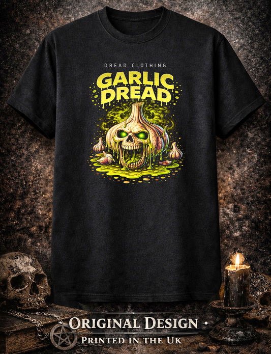 Garlic Dread Skull Unisex Toxic Gothic Horror Food Graphic T-Shirt Dark Art