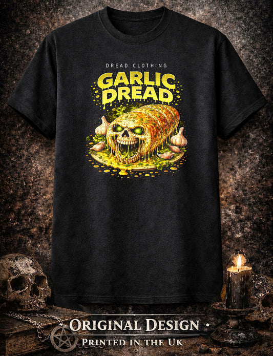 Garlic Dread Bread Skull Unisex Toxic Gothic Horror Food Graphic T-Shirt Dark