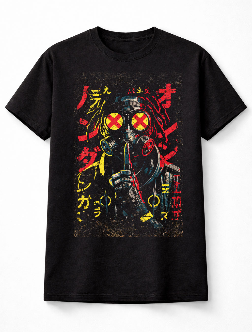 Gas Mask Japanese Cyberpunk Y2K Retro Techwear Manga Anime T-Shirt Adults & Kids Unisex T-Shirt