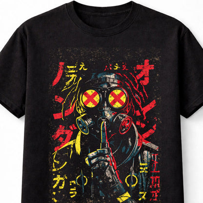 Gas Mask Japanese Cyberpunk Y2K Retro Techwear Manga Anime T-Shirt Adults & Kids Unisex T-Shirt