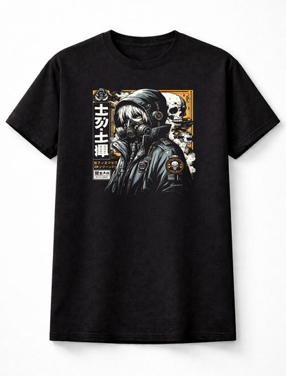 Anime Gas Mask Soldier Graphic Unisex T-Shirt Cyberpunk Manga Tee Adults & Kids Unisex T-Shirt
