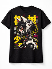 Cyberpunk Anime Cat Girl Robot Japanese Manga Graphic Unisex T-Shirt