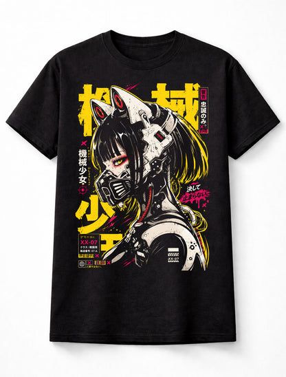 Cyberpunk Anime Cat Girl Robot Japanese Manga Graphic Unisex T-Shirt