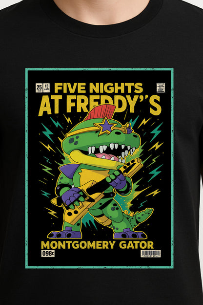 Five Nights at Freddy’s Montgomery Gator Unisex T-Shirt – Retro Rock Security Breach Tee