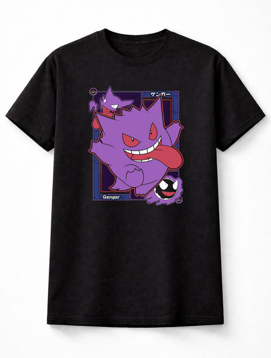 Gengar Ghost Pokémon T-Shirt Retro Anime Unisex Black Graphic Tee