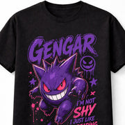 Pokemon Gengar Graphic Tee Ghost Type Anime Gaming Streetwear Unisex T-Shirt