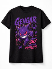 Pokemon Gengar Graphic Tee Ghost Type Anime Gaming Streetwear Unisex T-Shirt