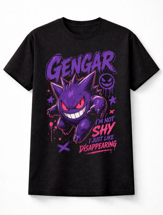 Pokemon Gengar Graphic Tee Ghost Type Anime Gaming Streetwear Unisex T-Shirt