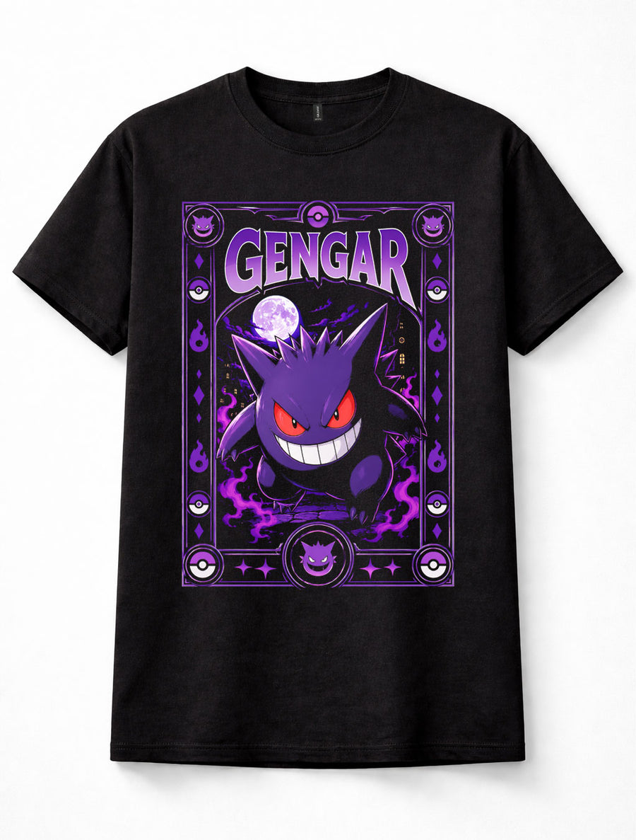 Pokemon Gengar Ghost Poison Type Gaming Graphic Black Unisex T-Shirt