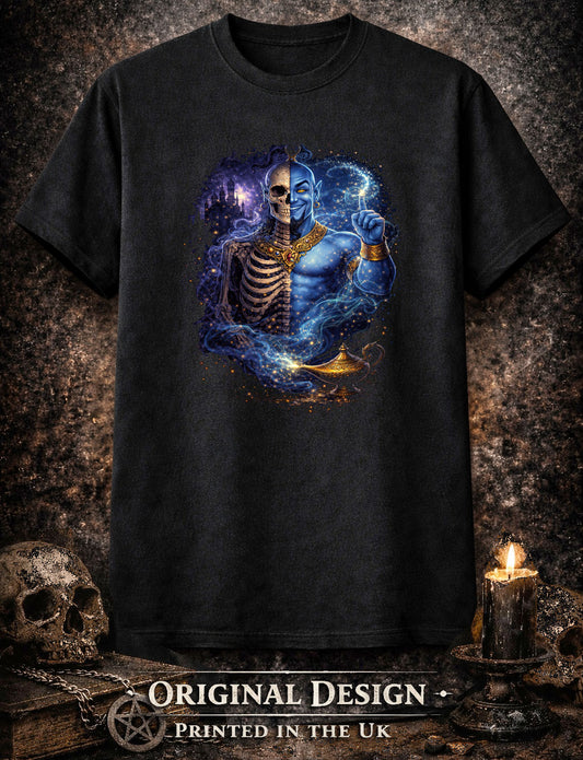 Genie Skull T Shirt Dark Aladdin Horror Fantasy Gothic Unisex Graphic Tee