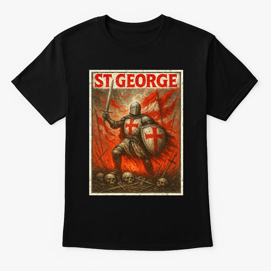 St George Unisex T-Shirt Medieval England Crusader Warrior Templar Knight Battlefield Tee
