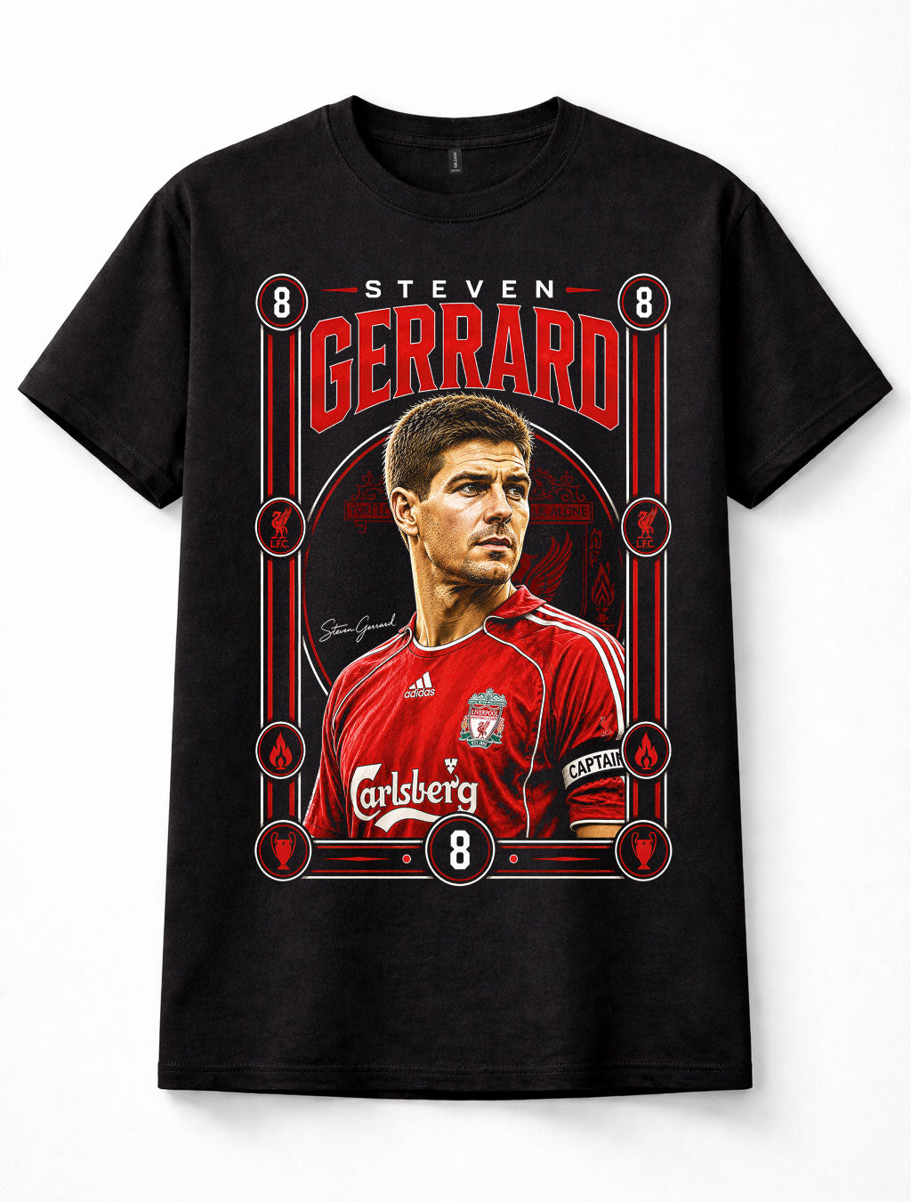 Steven Gerrard Liverpool FC Number 8 Football Captain Legend Unisex T-Shirt