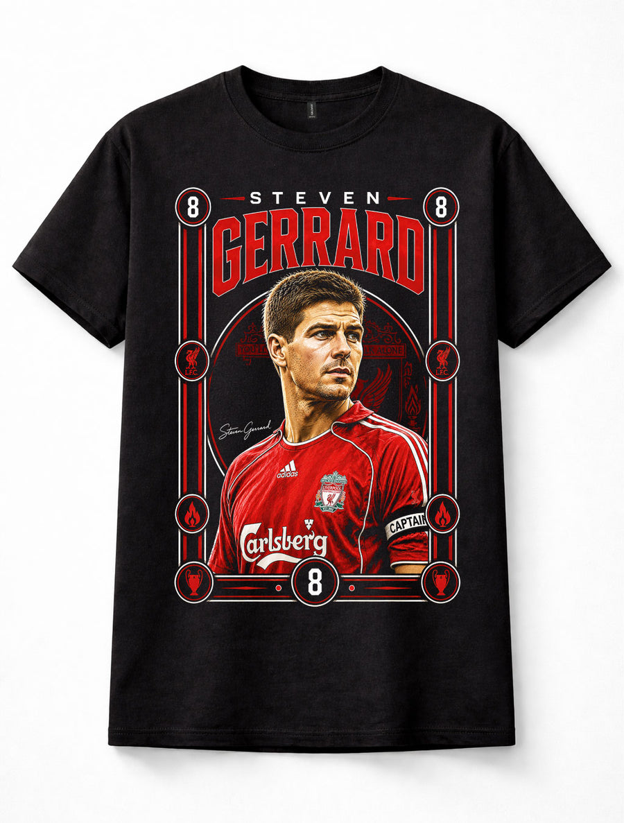 Steven Gerrard Liverpool FC Number 8 Football Captain Legend Unisex T-Shirt