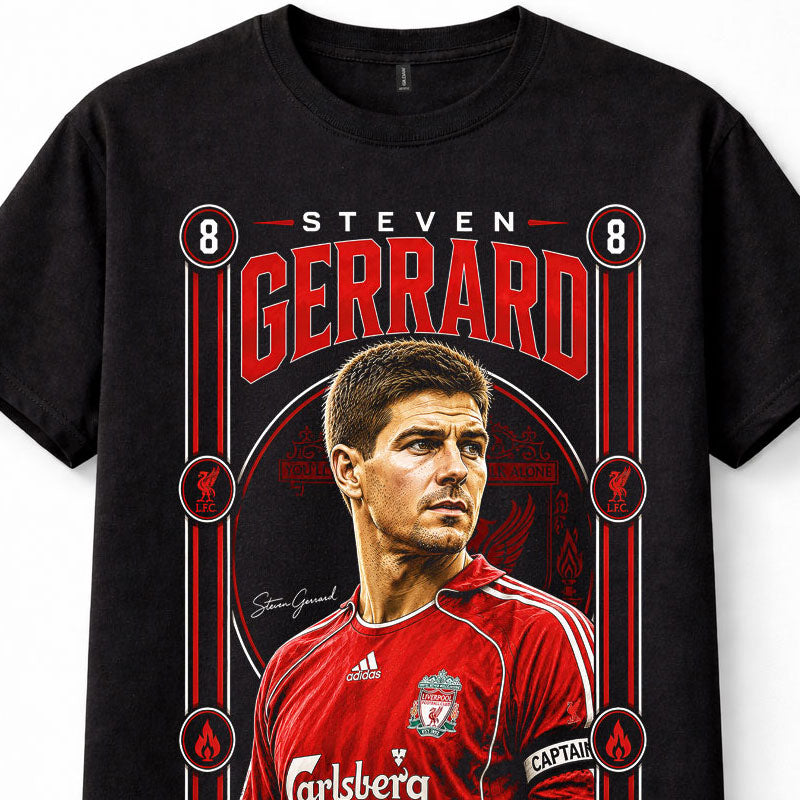 Steven Gerrard Liverpool FC Number 8 Football Captain Legend Unisex T-Shirt