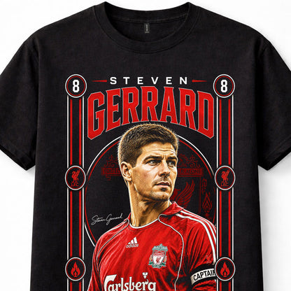 Steven Gerrard Liverpool FC Number 8 Football Captain Legend Unisex T-Shirt
