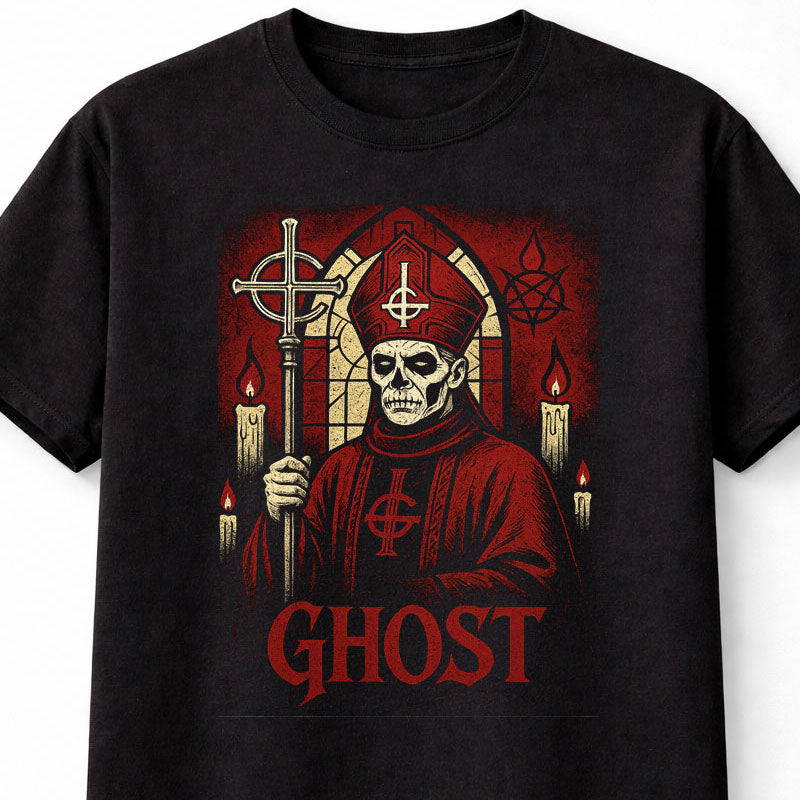 Papa Emeritus Ghost T-Shirt Occult Metal Unisex Black Graphic Tee