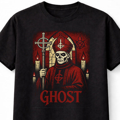 Papa Emeritus Ghost T-Shirt Occult Metal Unisex Black Graphic Tee
