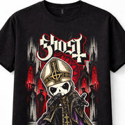 Ghost Papa Emeritus Chibi Cartoon Heavy Metal Rock Band T-Shirt