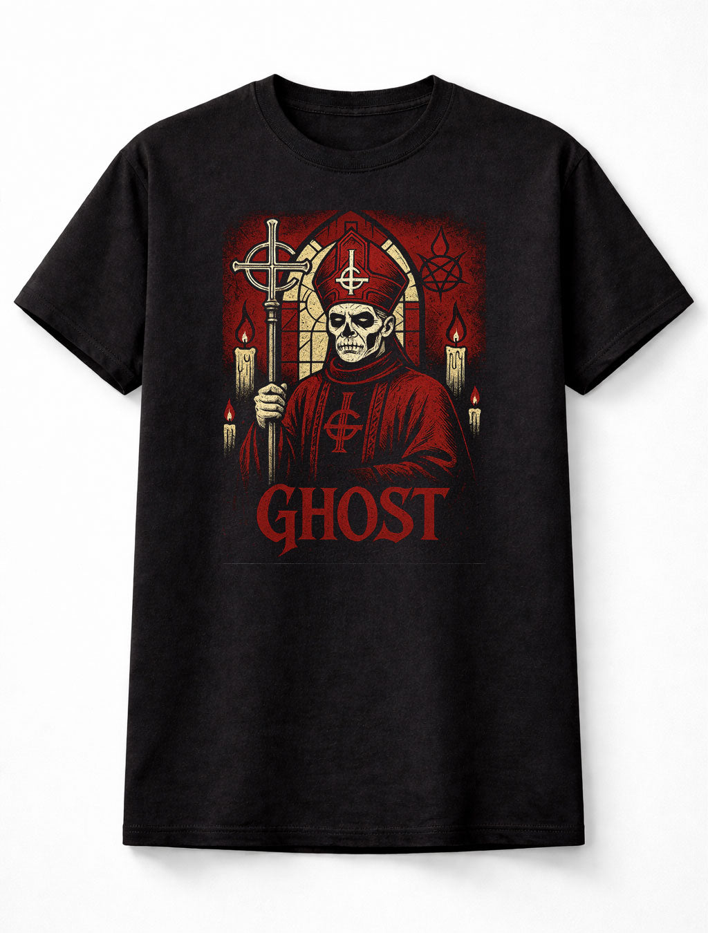 Papa Emeritus Ghost T-Shirt Occult Metal Unisex Black Graphic Tee